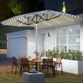 Double-Sided Outdoor Umbrella with Solar Lights