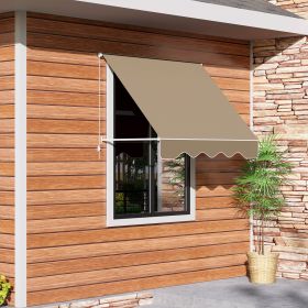 6' Drop Arm Manual Retractable Window Awning Sun Shade Shelter for Patio Balcony Outdoor