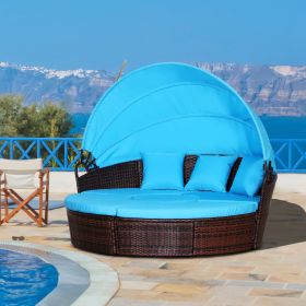 4-Piece Round Convertible Daybed with Cushions