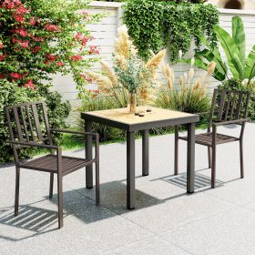 Patio Dining Chairs with Slatted Design