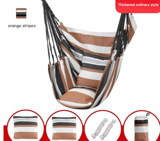 One-piece Coffee Striped Hammock Classic, Versatile, Comfortable, Durable, And A Must-have For Outdoor Leisure.