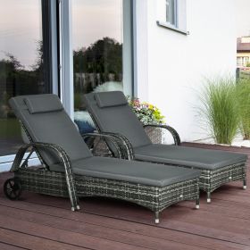 2 Piece Reclining Chaise Lounge Chairs