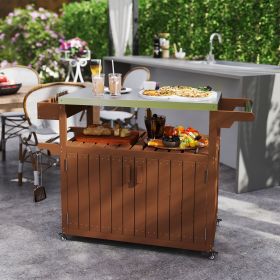 Outdoor Bar Cart with Storage