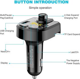 Car Bluetooth MP3 Player Calls Hands-free Player Fm Transmitter Car Charger