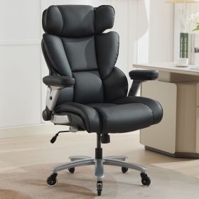 Big and Tall Office Chair 500lbs with Adjustable Lumbar Support, Executive Office Chair with Flip-up Armrest and Wider Seat