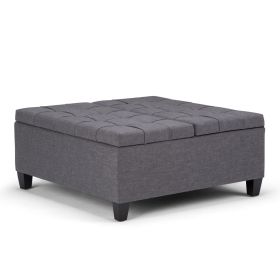 Harrison - Coffee Table Storage Ottoman - Slate Grey