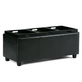 Avalon - Storage Ottoman - Midnight Black