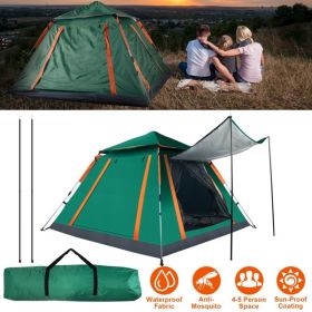 4-5 Person Pop-Up Camping Tent, Instant Setup Family Tent with 2 Mosquito Nets Windows, Portable for Hiking, Backpacking & Outdoor Adventures