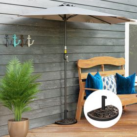 20lbs Half Round Patio Umbrella Base Outdoor Decorative Resin Parasol Stand Holder for Φ1.5"