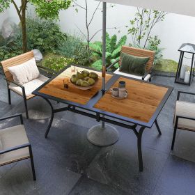 Rectangular Patio Table with Umbrella Hole