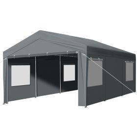 10X20FT   Carport Car Port Canopy  Grey (Option: Default)