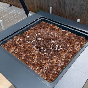 10 LBS Fire Glass 1/4-Inch Fireplace Glass Rocks For Fire Pit Table Copper (Option: Brown)
