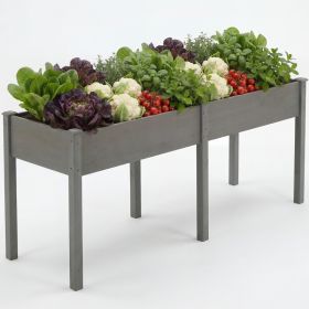 A Legged Elevated Flower Pot, An Outdoor Planting Box With Padding, Used For Growing Herbs, Flowers And Vegetables (Option: Grey48x24IN)