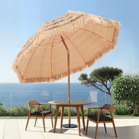 Tiki Umbrella Thatched Patio Umbrella 8 Ft Poolside Patio Beach Umbrella (Option: Natural)