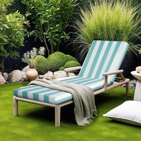 Set Of 2 Outdoor Chaise Lounge Chair Cushions 80 X 26 In Waterproof Thick (Option: Green)