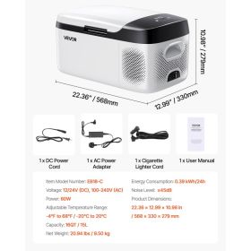 Car Refrigerator, DC 12/24V AC100-240V Compressor Electric Cooler, -4°F To 68°F Car Fridge With APP Control, 16 QT Cars Freezer For RVs, Campsite (Option: Black)