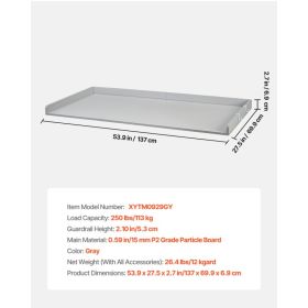 Washer Dryer Countertop, 54 X 27.5 In Wooden Washer And Dryer Topper With Edge & 2 Hooks, Water-Resistant Laundry Machine Topper For Laundry Clos (Option: Black)