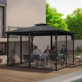 Replacement Mesh Gazebo Netting Screen For 10x13x 6.7 Ft Outdoor Patio, Net Only (Option: Black)