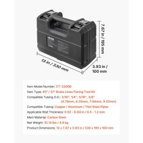 Professional Brake Line Flaring Tool, 45 & 37 Degree Double Flare Bubble Flare Tool Kit For 3/16", 1/4", 5/16", 3/8" Copper Aluminum Thin Steel T (Option: Black)