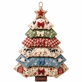 DIY Multi-Layer Fabric Tree Ornament Sewing Kit (Farm Style), Decorative Supplies, Decoration for Home Decor (Option: Default)