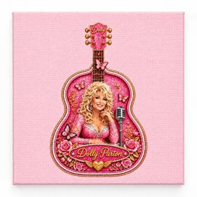 Guitar-Shaped Dolly Decorative Art with Pearl and Rhinestone Accents for Daily Use (Option: Default)
