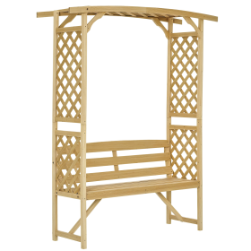 Patio Garden Bench, Wooden Bench, Outdoor Bench for Vines/Climbing Plants, Natural (Option: Natural Wood-1375x500x250 mm)