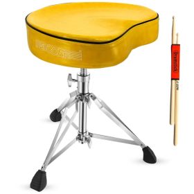 Drum Throne Padded Guitar Stool Saddle Drummer Seat For Adults & Kids (Option: DSCHYLWSDLHD)