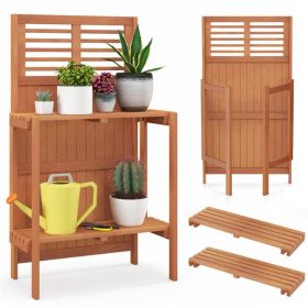 Foldable outdoor garden potted plant platform (Option: 14345374)