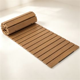 8 FT HDPE Folding Garden Walkway, Weather Resistant Outdoor Decorative Pathway with Metal Wire Connection, Portable Roll‑Up Boardwalk for Garden (Option: 55763820)