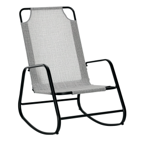 Garden Rocking Chair, Outdoor Indoor Sling Fabric Rocker for Patio, Balcony, Porch, Grey (Option: Grey-805x570x125 mm)