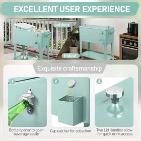 91X84.5X38.5cm Rectangular Plastic Box-Frozen Insulation Cart Mint Green (Option: defaulttitle)