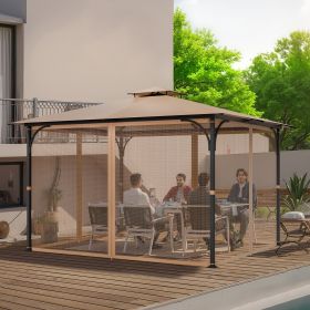 Replacement Mesh Gazebo Netting Screen For 10x12x7.3 Ft Outdoor Patio, Net Only (Option: Brown)