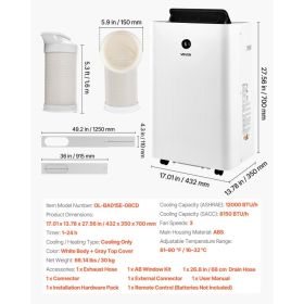 Portable Air Conditioner, 12000 BTU ASHRAE (8150 BTU SACC) 4-in-1 Standing Cooling Ac Unit, LED Touch Panel & Remote Control, 24h Timer, Cooling, (Option: Black)