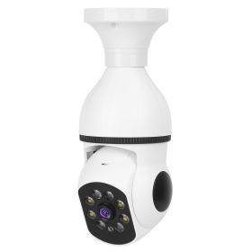 1Pc E27 WiFi Bulb Camera 1080P FHD WiFi IP Pan Tilt Security Surveillance Camera With Two-Way Audio Full Color Night Vision Flood Light Motion Tr (Option: White)