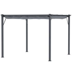 10' x 10' Outdoor Retractable Pergola Canopy, Aluminum Patio Pergola, Backyard Shade Shelter for Garden & Parties, Gray (Option: Dark Gray-1700x415x180 mm)