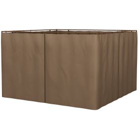 9.84' x 9.84' Gazebo Sidewall Set with Hooks/C-Rings, Brown (Option: Brown-500x90x400 mm)