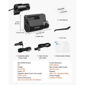 Dash Cam Front And Rear, 4K+1080P, WiFi APP Control, Dual Channel Dash Camera For Cars With Built-in GPS, G-Sensor, Front 123° & Rear 125°, 3" La (Option: Black)