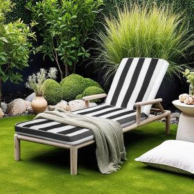 Set Of 2 Outdoor Chaise Lounge Chair Cushions 74 X 22 In Waterproof Thick (Option: Multicolor)