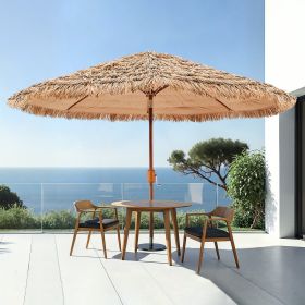 Tiki Umbrella Thatched Patio Umbrella 9 Ft Poolside Patio Beach Umbrella (Option: Natural)