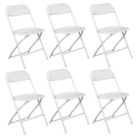 6pcs Injection Molding Classic Garden Plastic Folding Chair White (Option: 68766516)