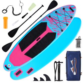 An Inflatable Stand-up Kayak, Equipped With Anti-slip Deck, Durable High-quality Materials And Complete Kayak Accessories. (Option: Pink and blue)