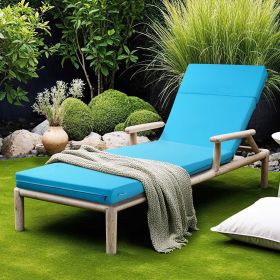 Set Of 2 Outdoor Chaise Lounge Chair Cushions 72 X 21 In Waterproof Thick (Option: Blue)