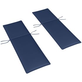 Foldable Chaise Lounge Cushion Set of 2, Outdoor Lounge Chair Cushion Set, UPF50+ 200gsm Fabric, 76" x 23", Navy Blue (Option: Navy Blue-580x360x180 mm)