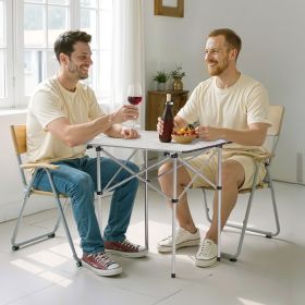 Folding Portable Camping Table Aluminum Outdoor Picnic Roll Up Table Carry Bag (Option: Silver)