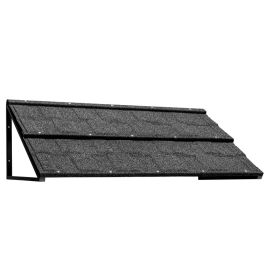 52"x18" Black Awning, Iron Frame, Corrugated Steel Tile Coating (Option: 36102723)