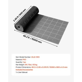 Drainage Mat, 3 X 50 Ft, PVC Non Slip Commercial Floor Mat, Wet Area Water Drain Splash Matting Hollow Doormat Roll, For Outdoor Indoor Restauran (Option: Black)