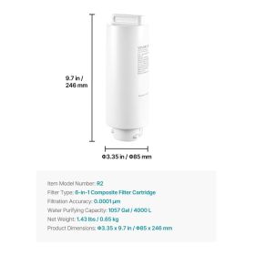 6-Stage RO Composite Filter – Reverse Osmosis Water Filter Cartridge Replacement, Blocks Impurities & Adsorbs Odors, Compatible With X811B Ice Ma (Option: Black)