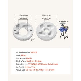 2PCS Grinding Sheets For Electric Grain Mill Grinder, Marble Dry & Wet Grinding Discs, Replacement Grinding Plates Compatible With GM-002 Corn Sp (Option: Black)