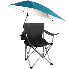1Pc Foldable Beach Chair With Sun Canopy Cup Holder Carry Bag Adkustable Armrest Detachable Umbrella 220.5lbs Max Load Fedex Shipping (Option: Black)