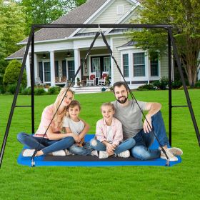 Platform Swing 60 Inch Platform Tree Swing For Kids 700lbs Weight Capacity (Option: Blue)